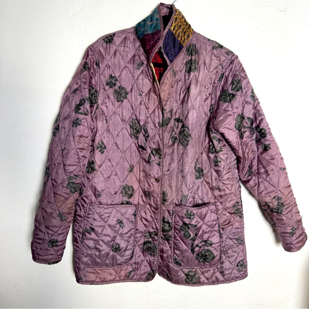 Kantha Style Silk Reversible Patchwork Blazer - image 3